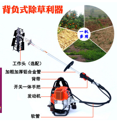 小型割草機 多功能松土除草機 背負(fù)式割灌機 便攜式果園松土機械