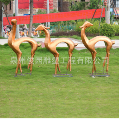 抽象梅花鹿玻璃鋼雕塑園林景觀戶外立體工藝品公園廣場(chǎng)步行街?jǐn)[設(shè)